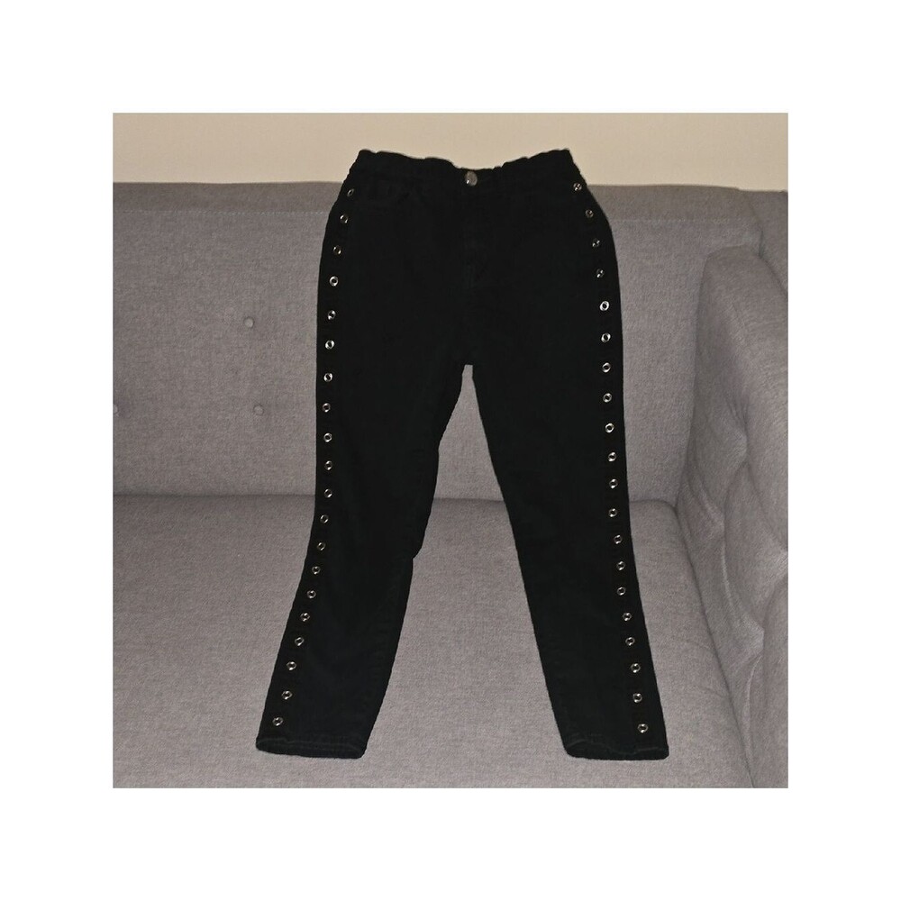 BDG Jeans Womens Size 2 Size 26 Black Twig High-rise Cropped Eyelet Accents Crop